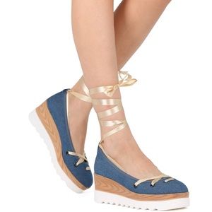 Lace Up Wedge Sandals